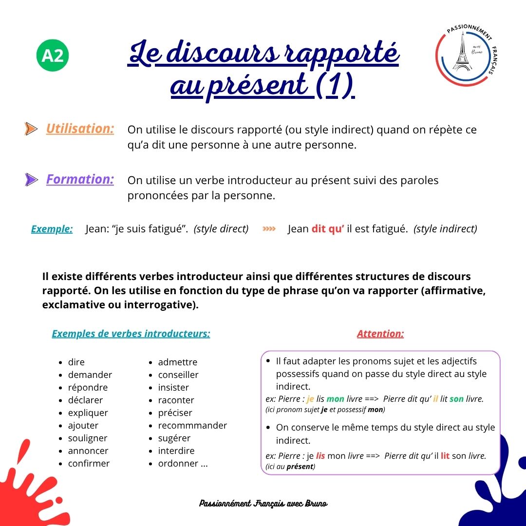 You are currently viewing Le discours rapporté au présent